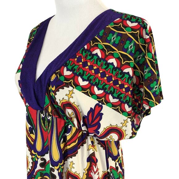 City Triangles Slinky Boho Dress Knee Length V-Neck Empire Waist Size Small - Picture 8 of 8